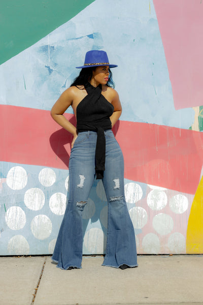 Distressed Flare Jean