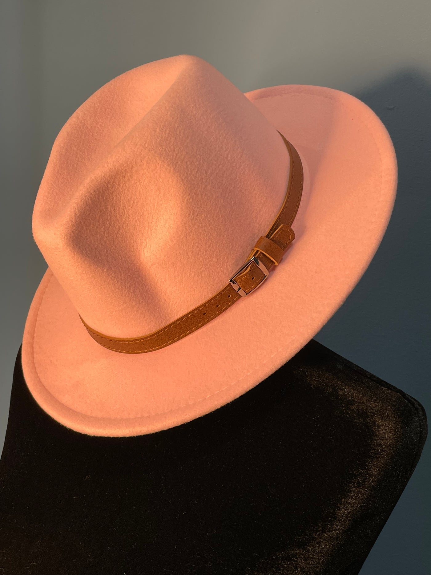 Brown Buckle Belt Fedora
